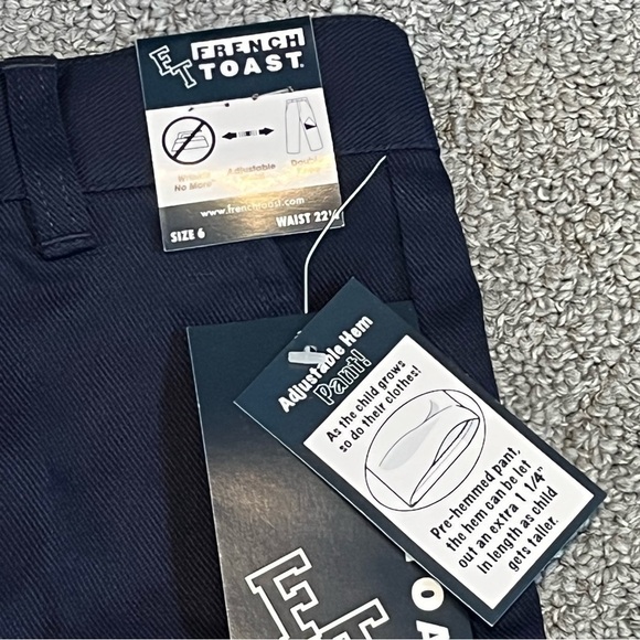 French Toast Pants Boys 6 Navy Blue School Wear Adjustable Waist No Wrinkle NWT - Picture 5 of 10